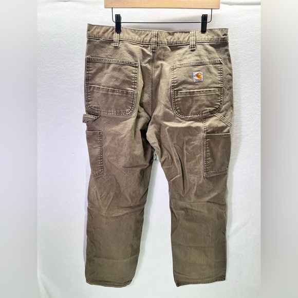 Carhartt Relaxed Fit Carpenter Pants Mens 36/32 Brown Work Wear Comfy Heavy 1977 - Picture 6 of 8